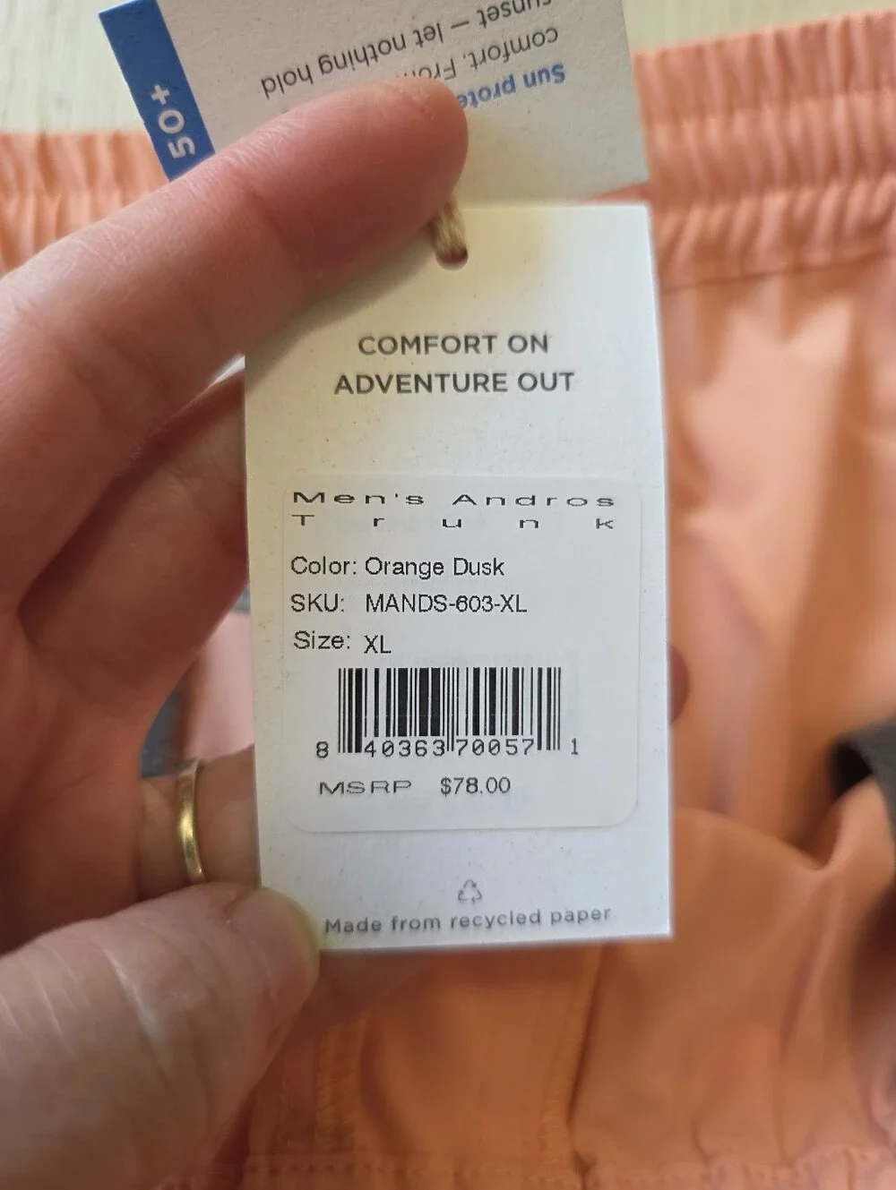 Free Fly Andros Swim Trunks Size XL Orange Dusk